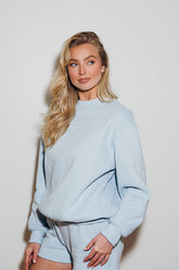 womens baby blue short set